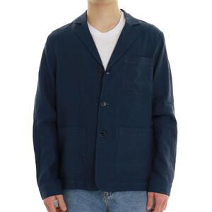 GIACCA IN LINO BLU